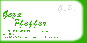 geza pfeffer business card